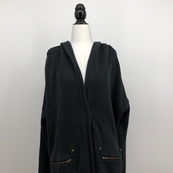 Wilfred Aritzia charcoal  grey Rousseau cocoon hooded cardigan zipper pockets - Picture 12 of 16